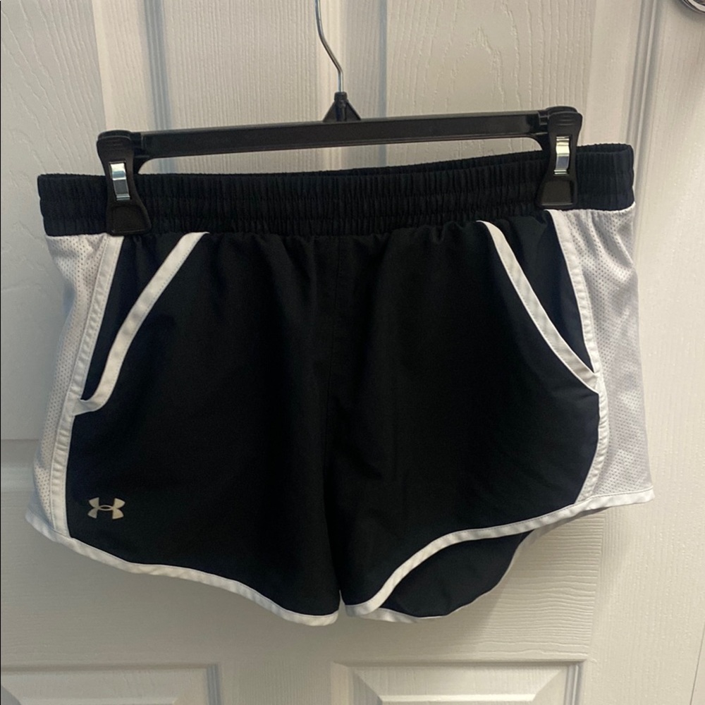Under Armour Women's Black and White Athletic Shorts
